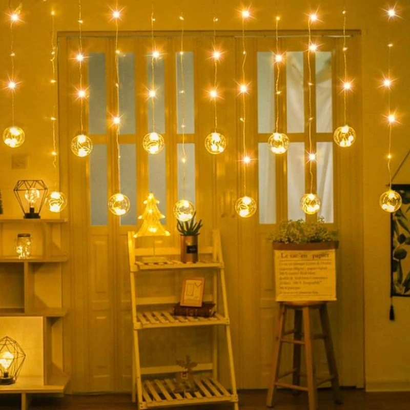 ball curtain lights for home décor