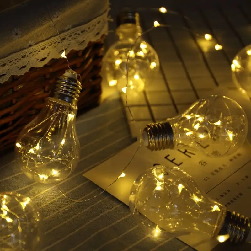 Bulb string lights with fairy lights for indoor and outdoor décor
