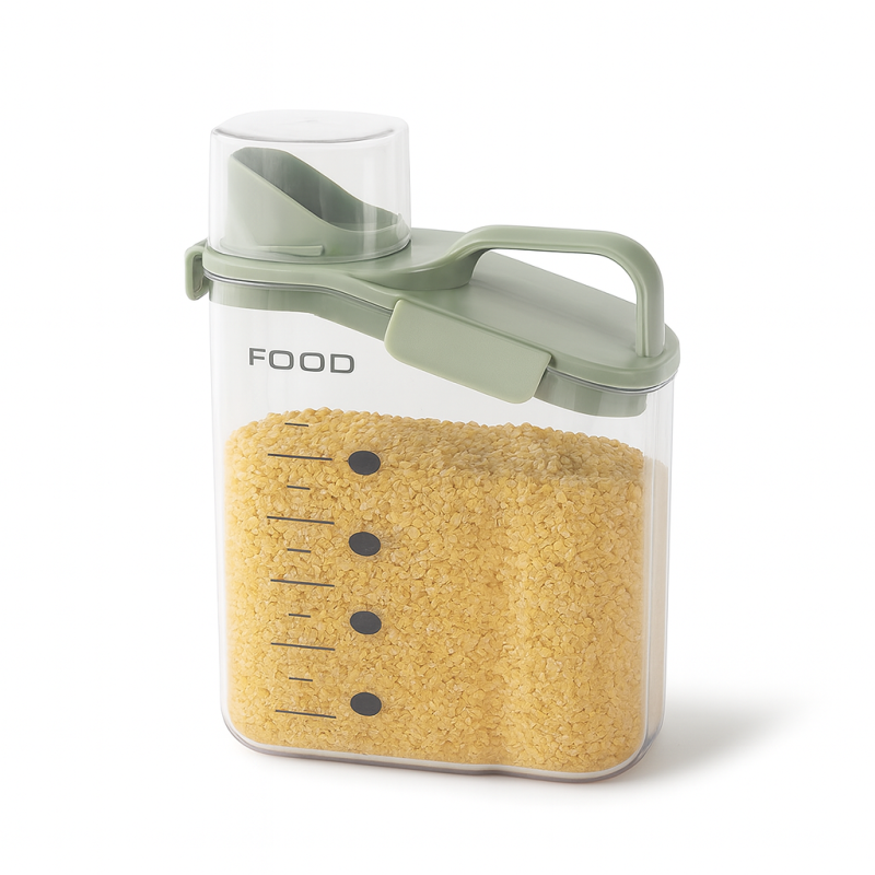 Airtight Food Storage Container with Measuring Cup – Grain Dispenser