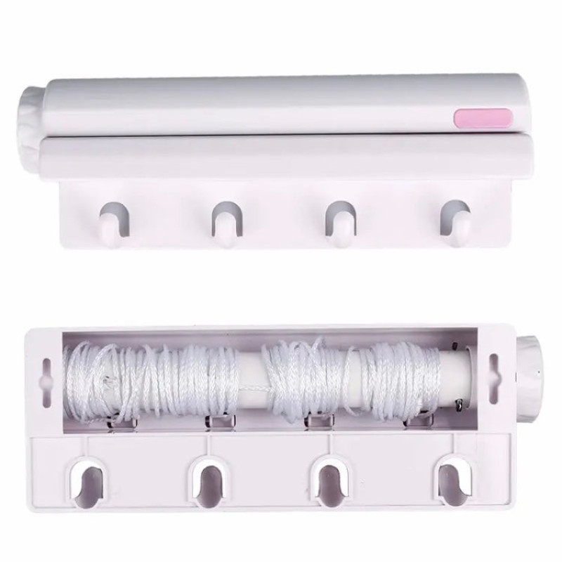 New Wall Mounted 4 Line Retractable Laundry Hanger