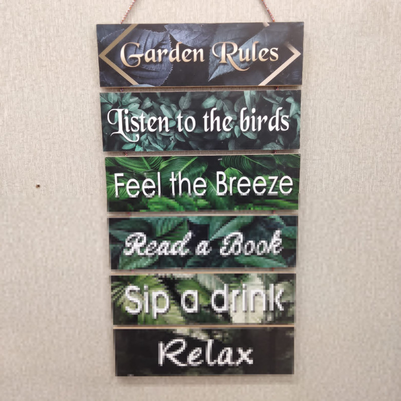 Garden Rule wall decoration hanging - wall decoration quotes