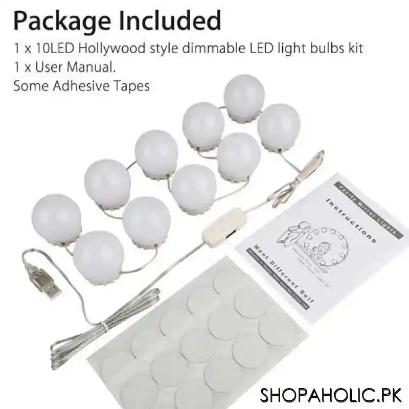 10 LED Vanity Mirror Lights Kit