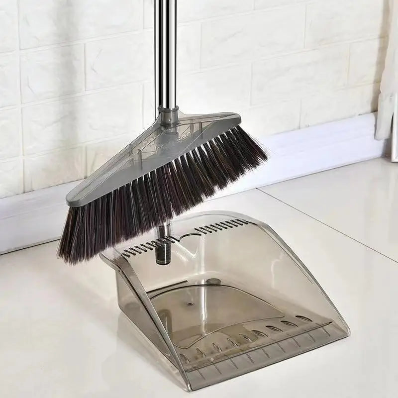 Broom and Dustpan Long Handle Brush Set
