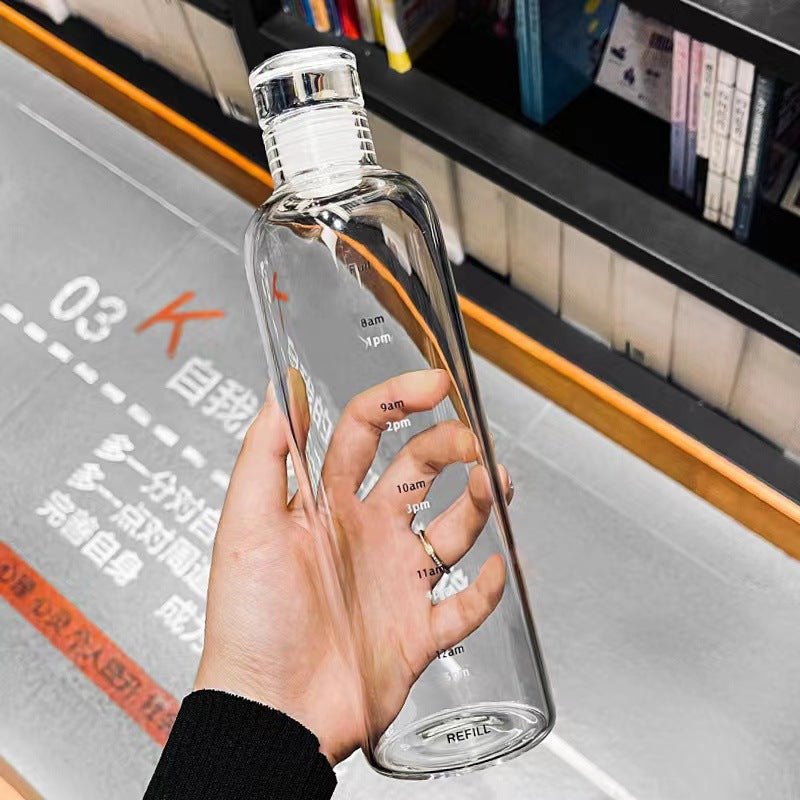 500ml Airtight & Time Scale Plastic Water Bottle