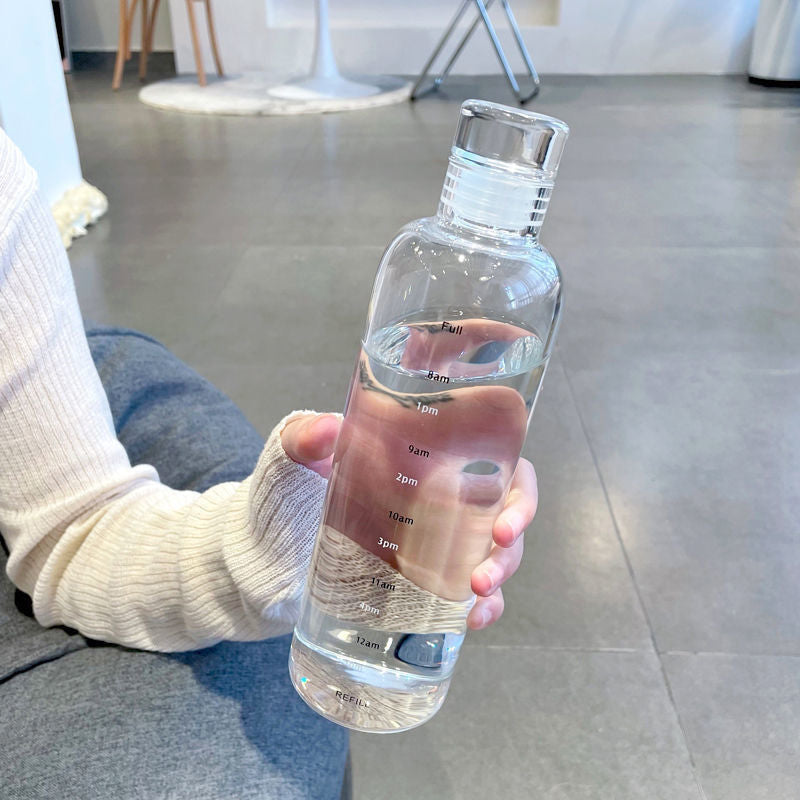 500ml Airtight & Time Scale Plastic Water Bottle