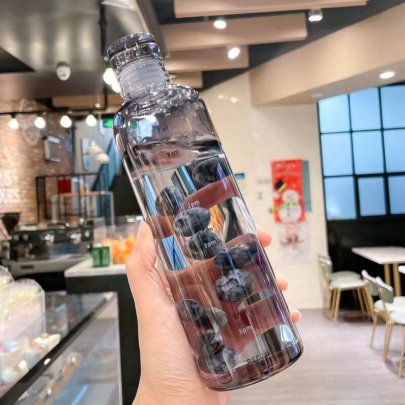 500ml Airtight & Time Scale Plastic Water Bottle