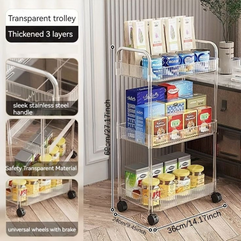 Clear acrylic smart trolley