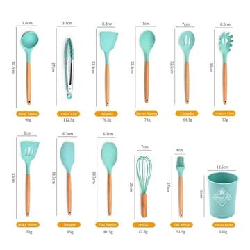 12 PCS Silicone Cooking Utensils Set