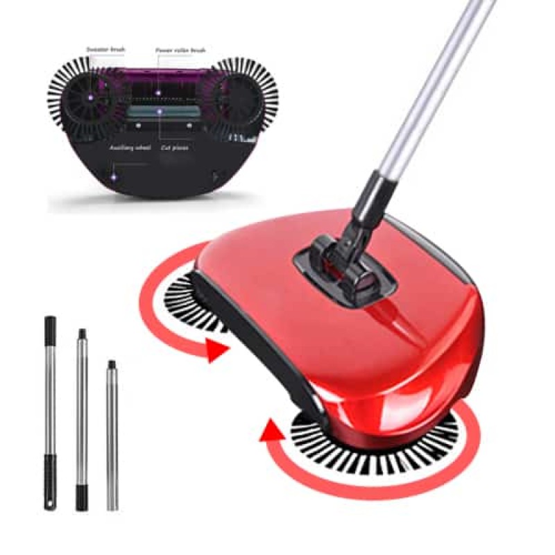 Sweep Drag All - In - One No Electricity Spin Broom Vacuum Cleaner 360 Sweep