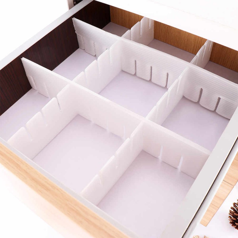 Adjustable 4pcs of Drawer Organizer Drawer Separator Underwear Socks Storage Organizer