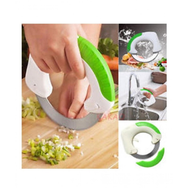 Stainless Steel Bolo Rolling Knife Cutter, Multiple Use for Cutting Meat Vegetables and Pizza Type