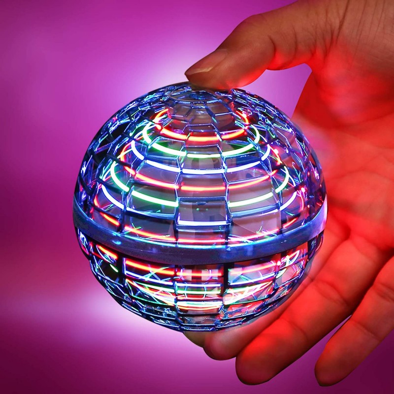 Mini Drone Flying Toy, Built-in RGB Lights Spinner 360° Rotating Spinning UFO