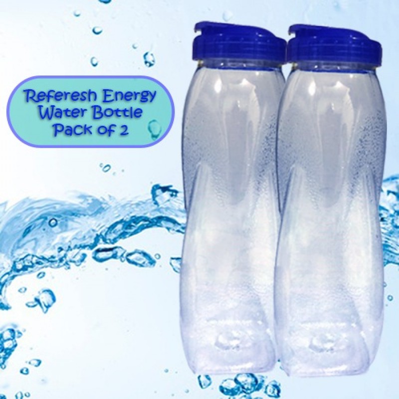 Pack of 2 Water Bottle 1.0L Light-Weight Perfect for Gym Jogging