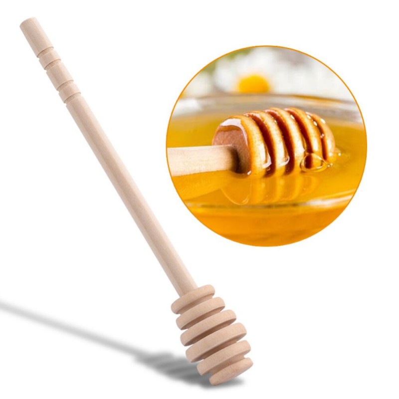 Wood Honey Spoon Dipper Mixing Stick Handle 12 cm