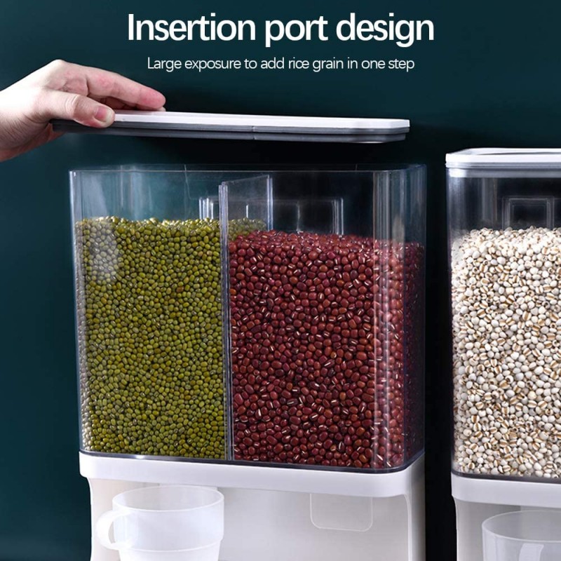 Dual Cereal Dispenser 3L Wall Mounted