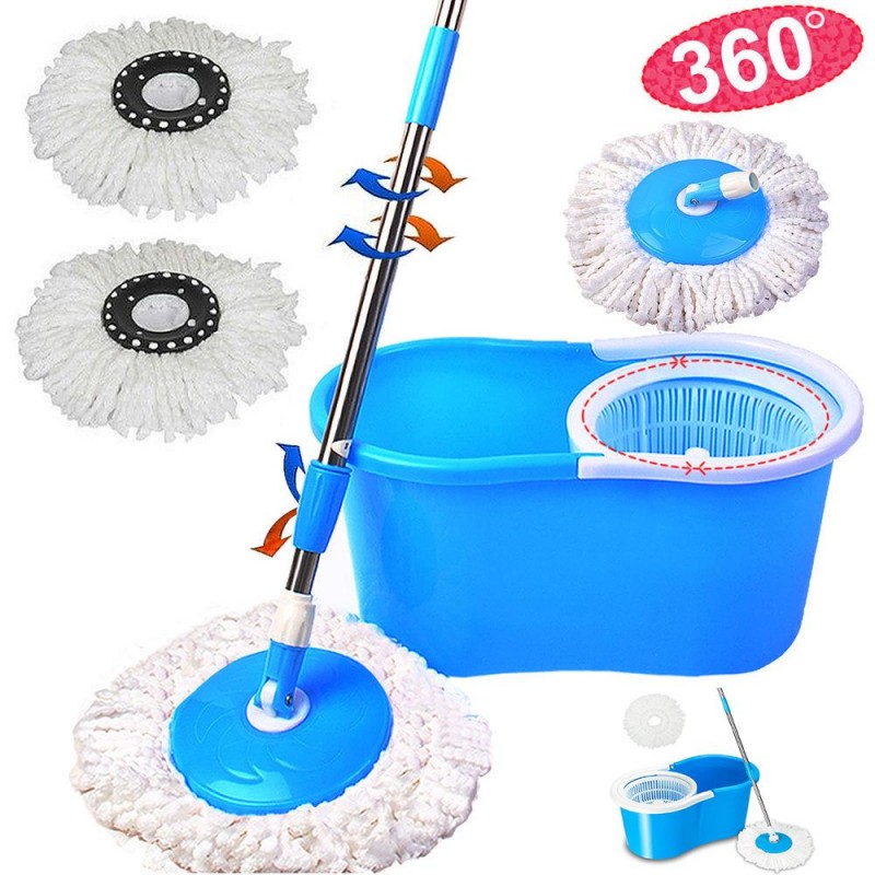 Spin360° Mop with Bucket Dual Mop Heads Floor