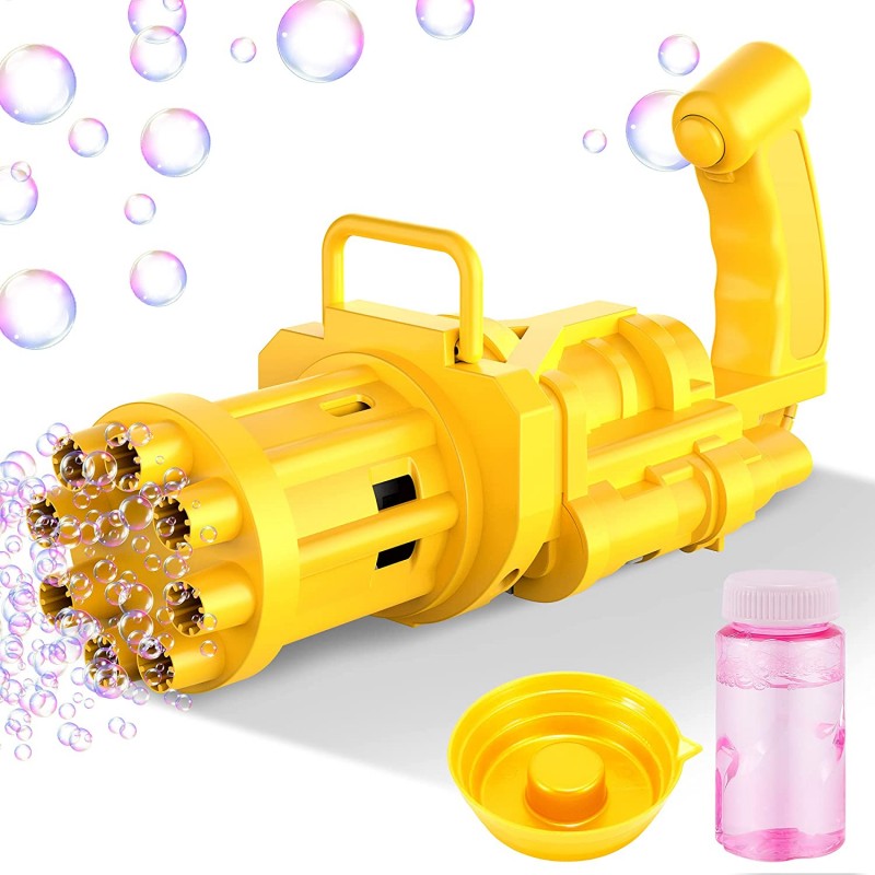Kids Automatic Gatling Bubble Toys Summer Soap Water