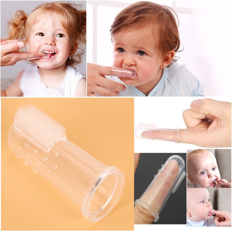 Baby Kids Silicone Finger Toothbrush Soft Safe Baby Teether
