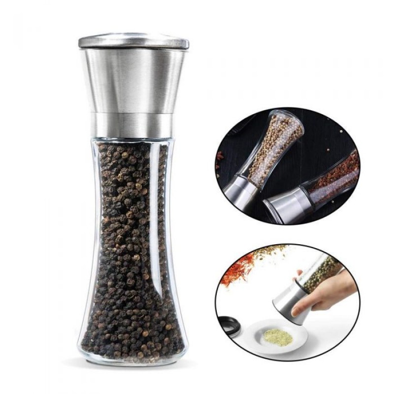 Glass Ceramic Salt Pepper Mill Grinder Salt and Pepper Crusher