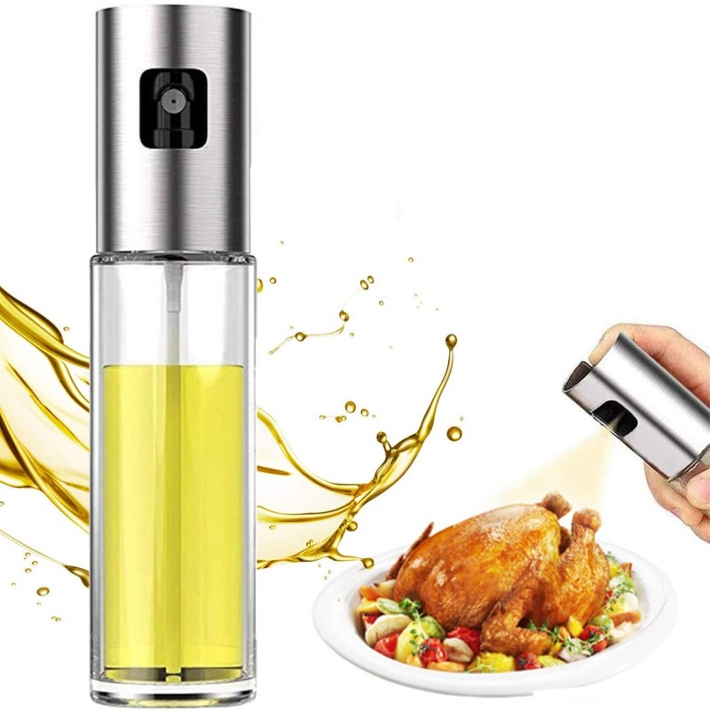 Stainless Steel Olive Oil Vinegar Sprayer Oil Spray Bottle Dispenser for Kitchen 100 ML