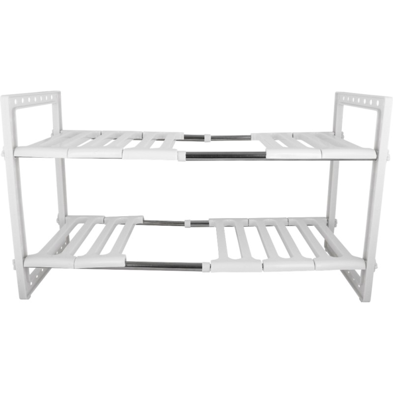 Adjustable Kitchen Storage Rack Pool Space Arrangement Frame Under-Sink Storage Shelves 2 Tier