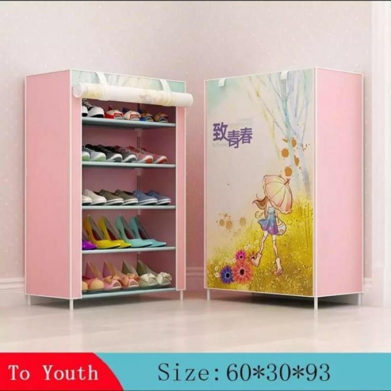 Non-Woven Fabric Shoe Closet Easy Assembled Home Dormitory Storage Cabinet Entrance Shoes Organizer