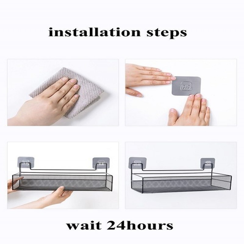 Kitchen Bathroom Hanging Basket Wall Hanging Storage Basket Punch-Free Dormitory Snack Storage Basket