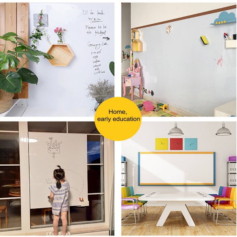 Whiteboard Self Adhesive Wallpaper Sticker for Kids Home Classroom Office Room with Marker 60 x 200 cm