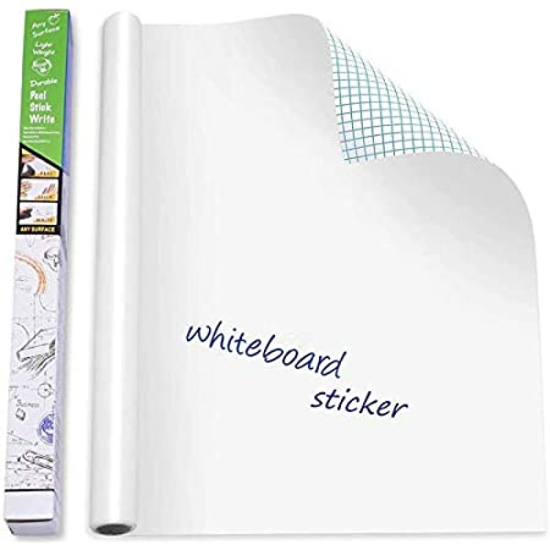 Whiteboard Self Adhesive Wallpaper Sticker for Kids Home Classroom Office Room with Marker 60 x 200 cm