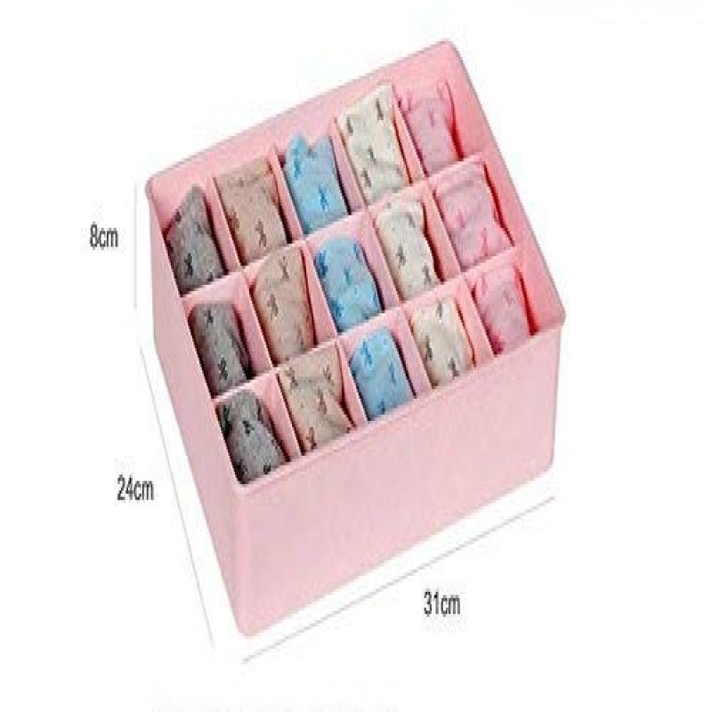Socks Undergarments Storage Box 15 Grid with Transparent Cover