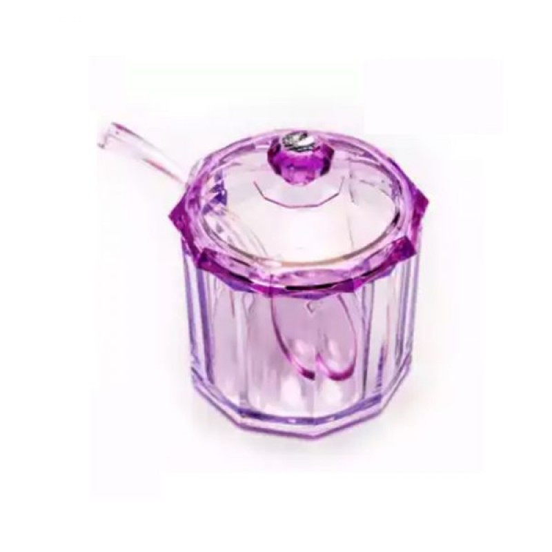 Crystal Sugar Pot With Lids And Spoon