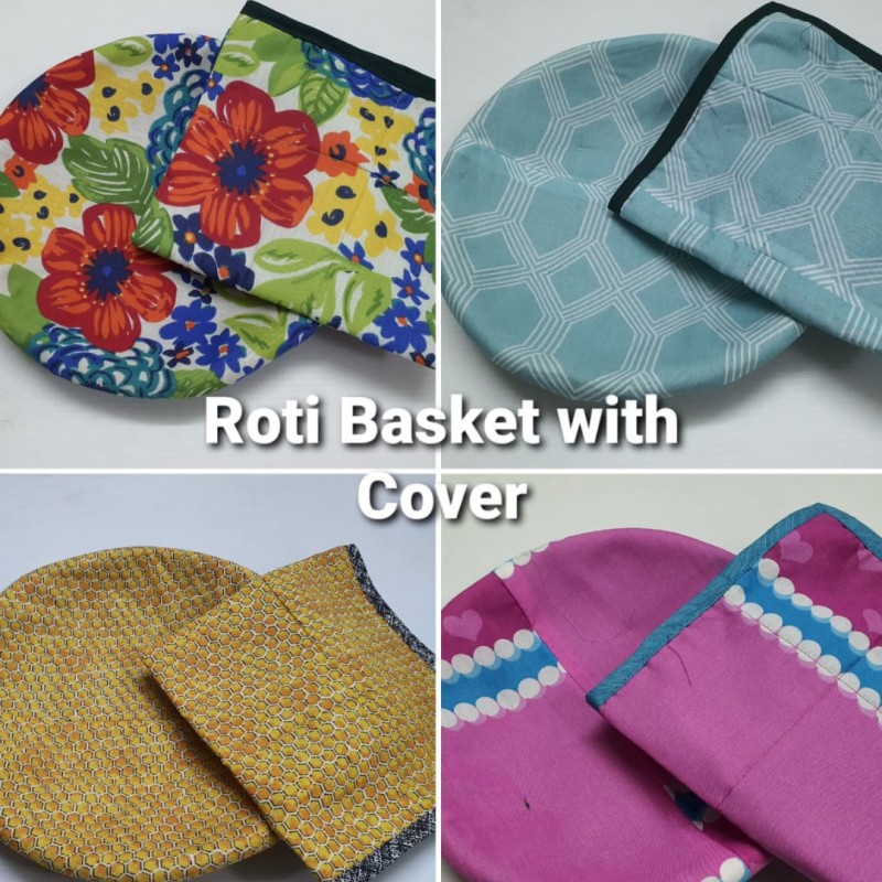 New Roti Basket With Cover Random Color n Design