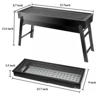New Portable BBQ Grill Charcoal Stainless Steel Foldable Barbecue Tool Kits for Camping Picnic Outdoor Garden Party