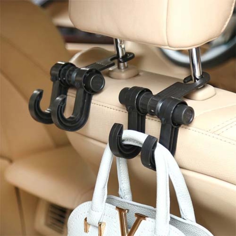 thumbnail image 2 of MMonDod 2 PCS Car Hooks For Headrest- Double Hook Holder For Convenient Storage,Bag 2 of 14
