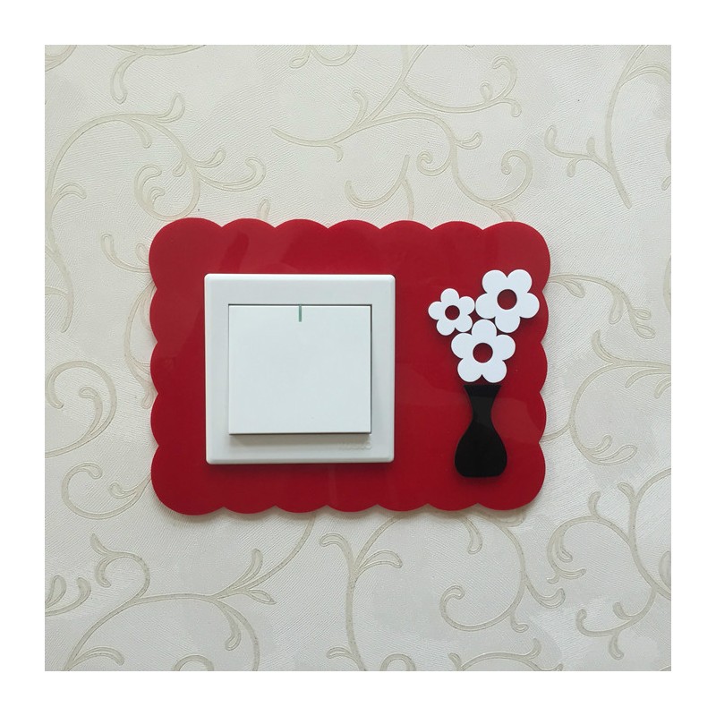 New Flower Red Acrylic Switch Panel Art