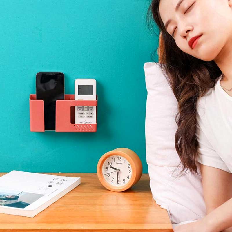 Wall Mounted Double Lattice Remote Control and Mobile Phone Holder