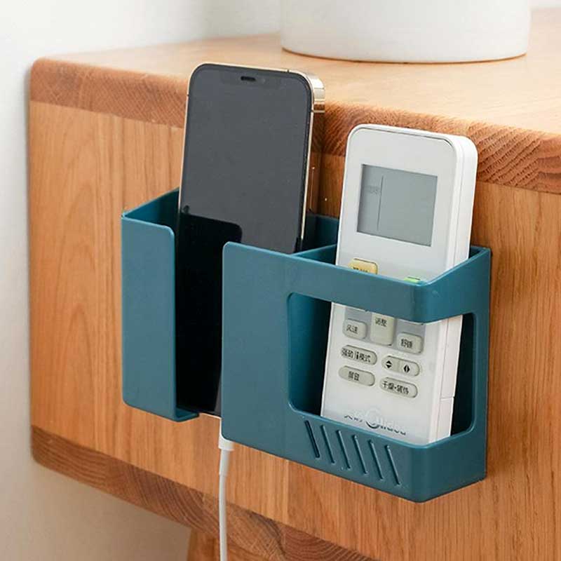 Wall Mounted Double Lattice Remote Control and Mobile Phone Holder