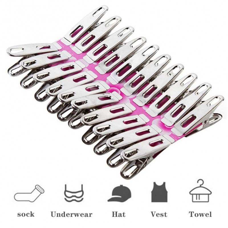 20 Pegs Stainless Steel Clothes Clips