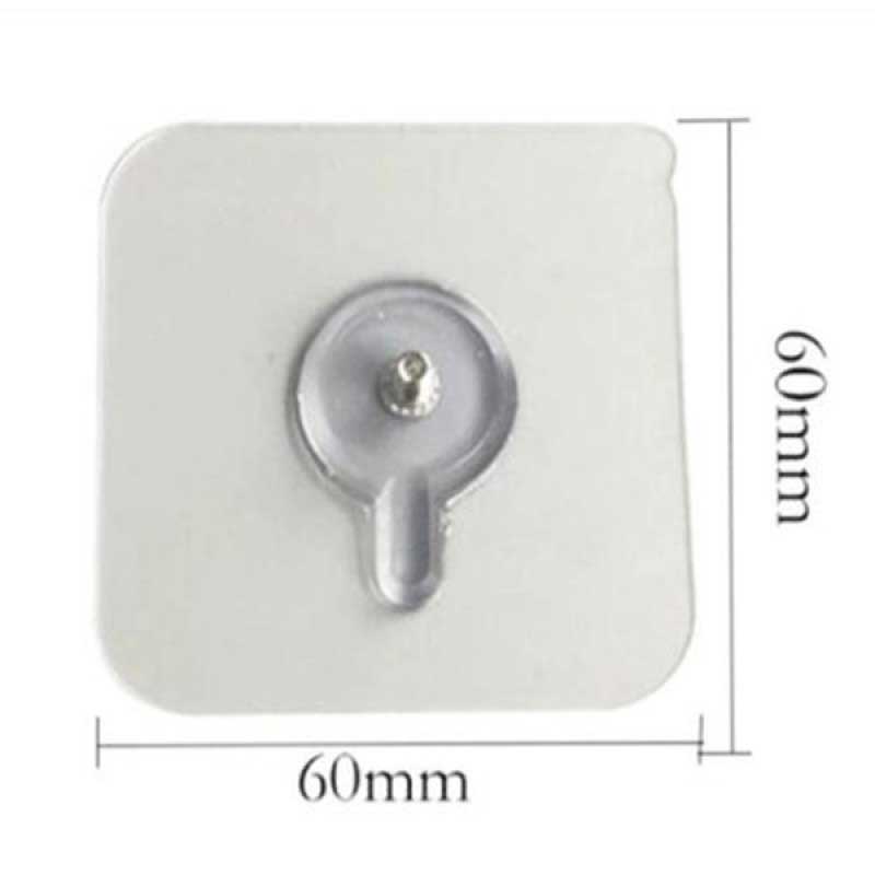 Pack of 2) Wall Mounted Self Adhesive Transparent Screw Hook price in  Pakistan