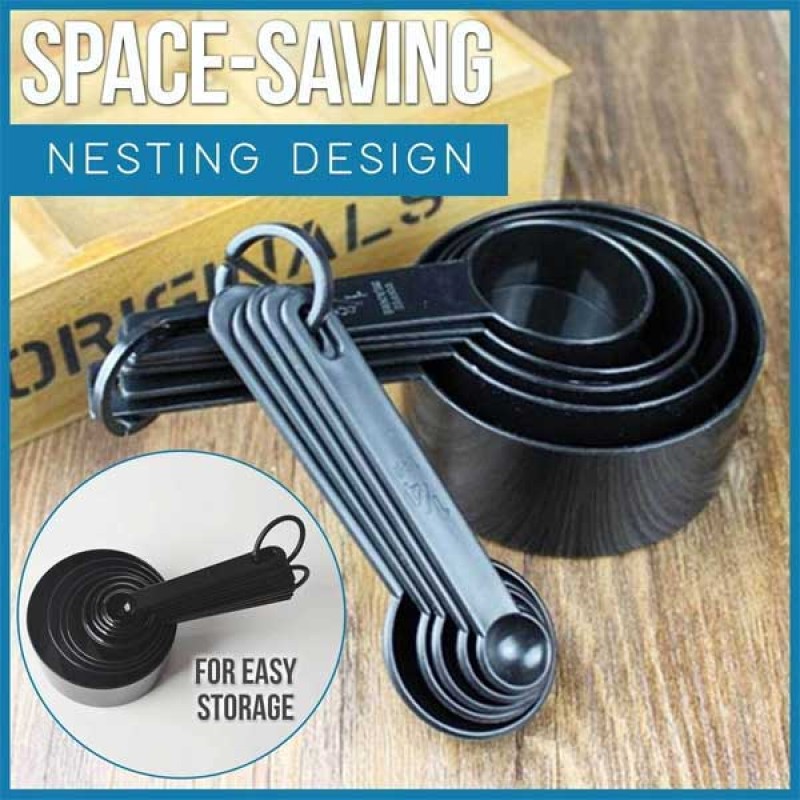 10 Pcs Measuring Cup and Spoon Set - Black