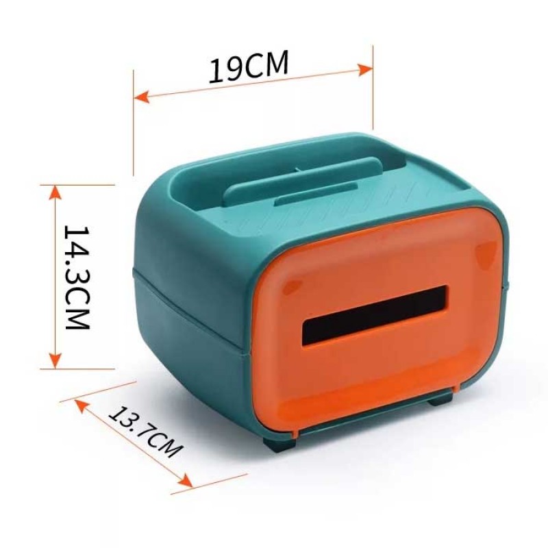 Tissue Box With Cosmetics Storage Case and Mobile Holder