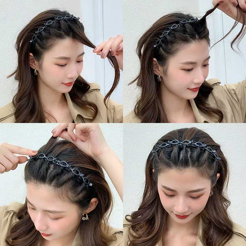 Hair Twister Headband with 8 Small Clips