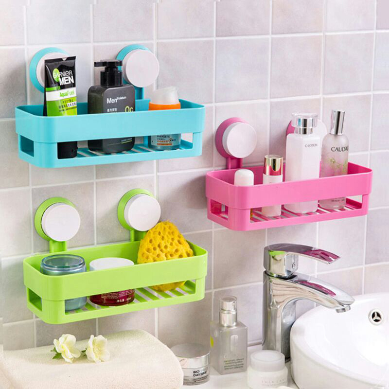 Bath And Kitchen Storage Shelf With Suction Cup