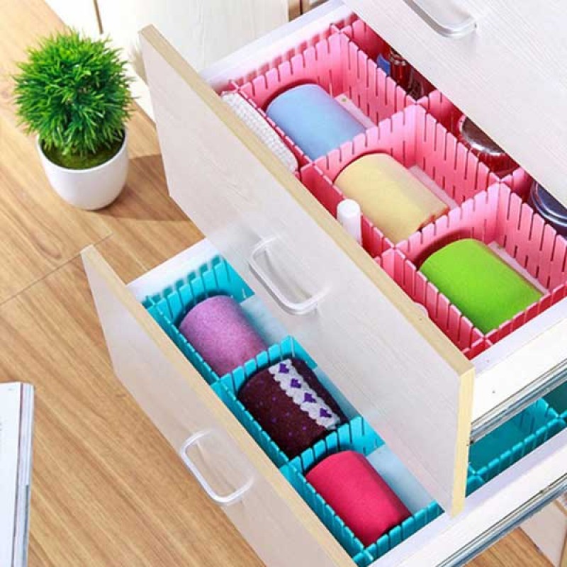 Adjustable 4pcs of Drawer Organizer Drawer Separator Underwear Socks Storage Organizer