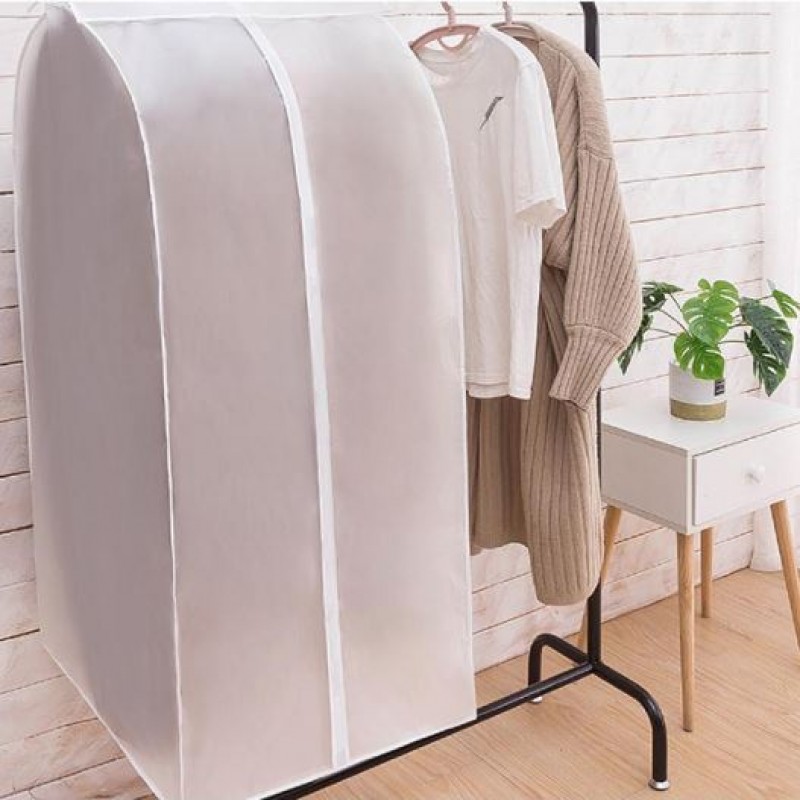 New Garment Clothes Cover Protector, Closet Storage Bags Translucent Dustproof Waterproof Hanging Clothing Storage Bag With Full Zipper For Coat Dress Wind Coat