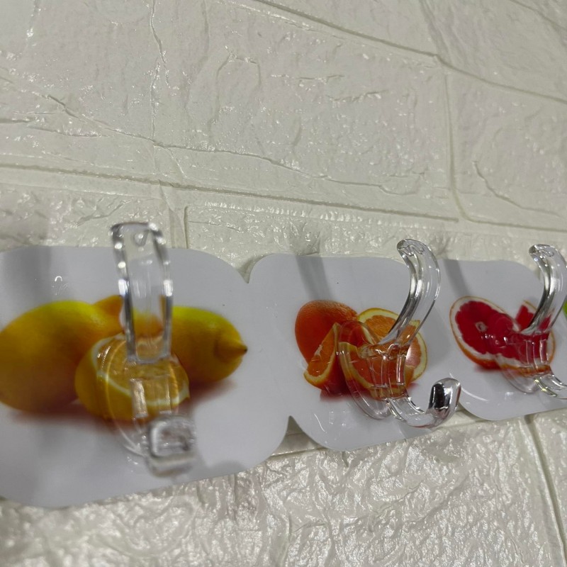 Random Design Printed Adhesive Six Hook Hanger