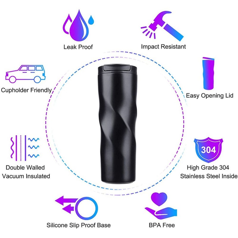 Spiral Shape Stainless Steel Thermal Mug vacuum flask 480ml