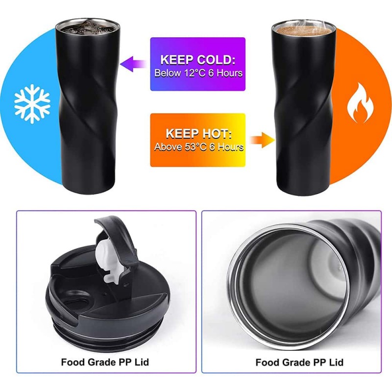Spiral Shape Stainless Steel Thermal Mug vacuum flask 480ml