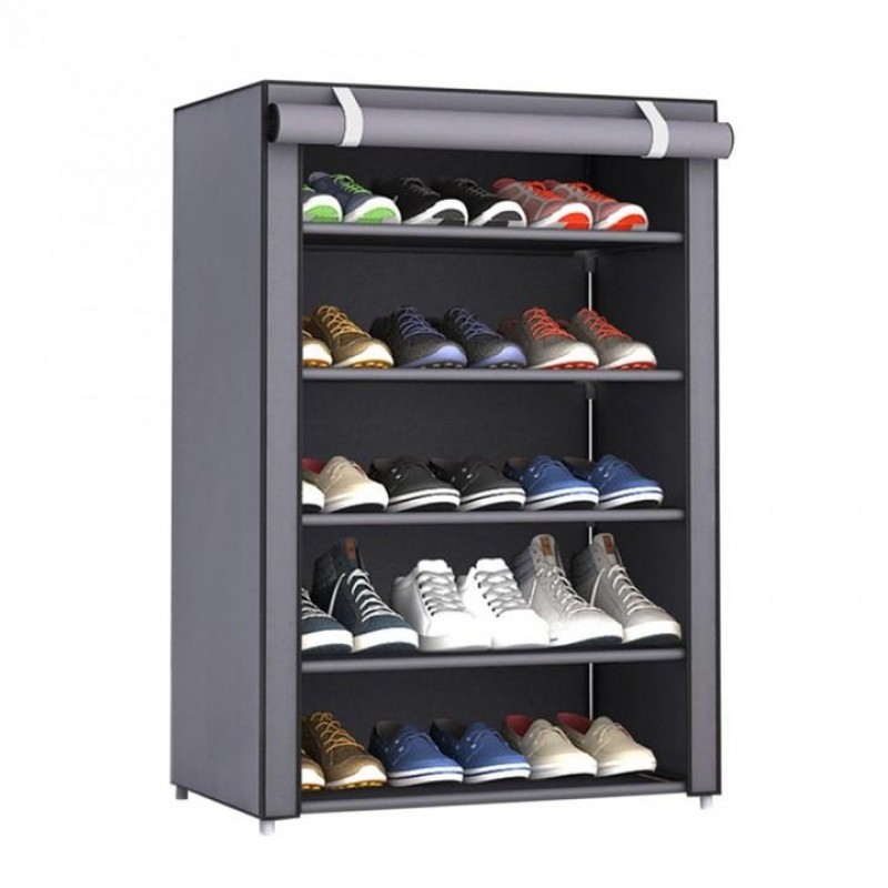 Shoe Rack & Wardrobe 5 Layers Portable Shoe Rack With Zip Cover