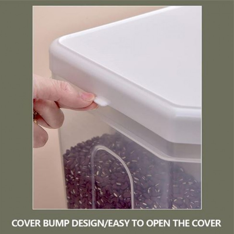 Kitchen Five Grid Rice Cereal Insect Wet Proof Dispenser Container With Measure Cup 15 Kg